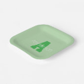 モノグラはっきりしたム | 淡い色の&ケリーグリーン ペーパープレート (傾斜あり)