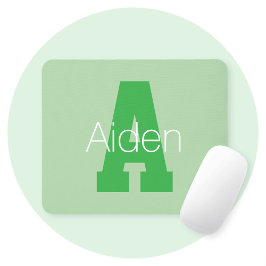 モノグラはっきりしたム | 淡い色の&ケリーグリーン マウスパッド