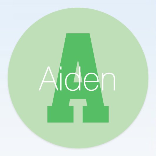 モノグラはっきりしたム | 淡い色の&ケリーグリーン ラウンドシール