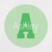 モノグラはっきりしたム | 淡い色の&ケリーグリーン ラベル (デザイン2)