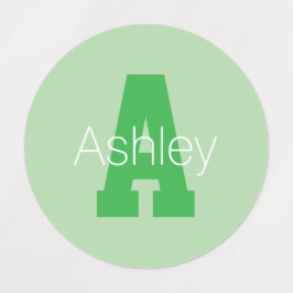 モノグラはっきりしたム | 淡い色の&ケリーグリーン ラベル