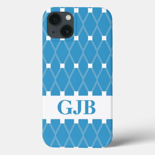 モノグラアーガイルム付きブルーラティス Case-Mate iPhoneケース (裏面)