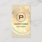 モノグラエレガントムでブラッシングされた水色 名刺 (正面)