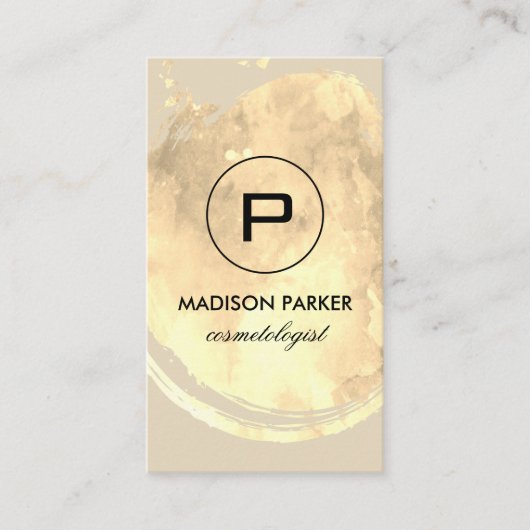 モノグラエレガントムでブラッシングされた水色 名刺 (正面)