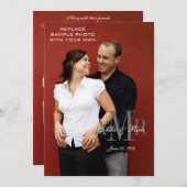 モノグラエレガントムとフォト結婚式招待状 招待状 (正面/裏面)