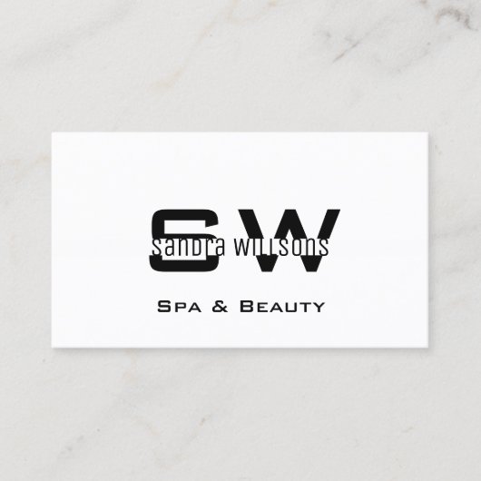 モノグラエレガントムとロクラシックゴを含むプレーン白い 名刺 (正面)