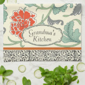 モノグラエレガントムのクラスヴィンテージフローラ自然 キッチンタオル (折り畳み)