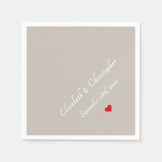 モノグラエレガントムの日結婚付トープパーティーカクテル スタンダードカクテルナプキン (正面)