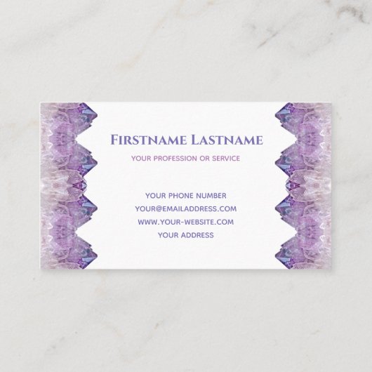 モノグラエレガントムアメジスト2トーンバイオレット宝石バス 名刺 (裏面)