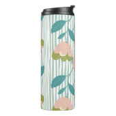 モノグラエレガントムイニシャルの色の一致する青ピンク タンブラー (回転左)