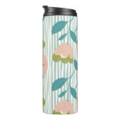 モノグラエレガントムイニシャルの色の一致する青ピンク タンブラー (回転右)