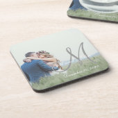 モノグラエレガントムイニシャルフォト結婚ズ コースター (左側)