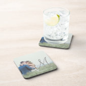 モノグラエレガントムイニシャルフォト結婚ズ コースター (右側)