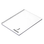 モノグラエレガントムイニシャル名ホワパーソナライズされたイト ノートブック (左側)