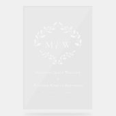 モノグラエレガントムイニシャル結婚リースの頂点 アクリルサイン (正面)