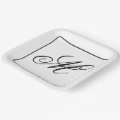 モノグラエレガントムイニシャル ペーパープレート (傾斜あり)