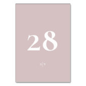 モノグラエレガントムエレガントムスクピンク結婚ホワイト テーブルナンバー (裏面)