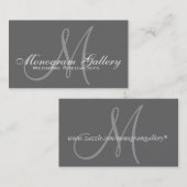 モノグラエレガントムカスタマイズ可能な灰色の名刺 名刺 (正面/裏面)