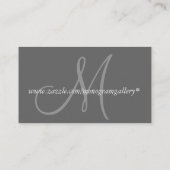 モノグラエレガントムカスタマイズ可能な灰色の名刺 名刺 (裏面)