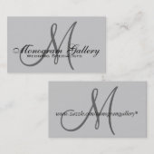 モノグラエレガントムカスタマイズ可能な灰色の名刺 名刺 (正面/裏面)