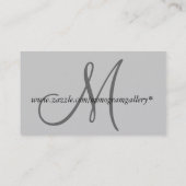 モノグラエレガントムカスタマイズ可能な灰色の名刺 名刺 (裏面)