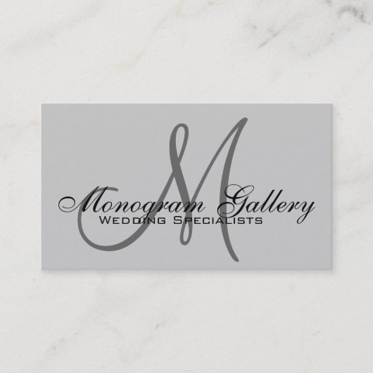 モノグラエレガントムカスタマイズ可能な灰色の名刺 名刺 (正面)