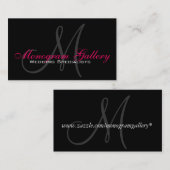 モノグラエレガントムカスタマイズ可能名刺ピンク 名刺 (正面/裏面)