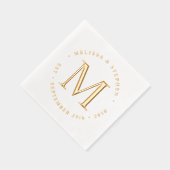 モノグラエレガントムカスタム新郎新婦の結婚金ゴールド 箔ナプキン (右)