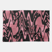 モノグラエレガントムグラデーショングリッターを有するバラ金ゴールド キッチンタオル (横)