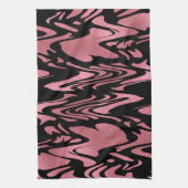 モノグラエレガントムグラデーショングリッターを有するバラ金ゴールド キッチンタオル (縦)