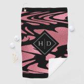 モノグラエレガントムグラデーショングリッターを有するバラ金ゴールド ゴルフタオル (インサイチュ)