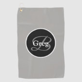 モノグラエレガントムグレーブラックゴルフタオル ゴルフタオル (正面)