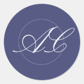 モノグラエレガントムシンプルシック・ナ結婚ヴィーズ ラウンドシール (正面)