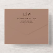 モノグラエレガントムシンプルスのモカ結婚ムース オールインワン招待状 (裏面)