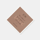 モノグラエレガントムシンプルスのモカ結婚ムース スタンダードカクテルナプキン (角)