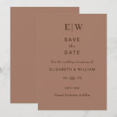 モノグラエレガントムシンプルスのモカ結婚ムース セーブザデート (正面/裏面)