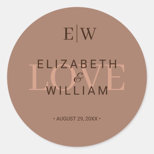 モノグラエレガントムシンプルスのモカ結婚ムース ラウンドシール (正面)