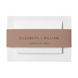 モノグラエレガントムシンプルスのモカ結婚ムース 招待状ベリーバンド