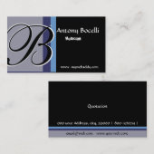 モノグラエレガントムトレンディー黒と灰色 名刺 (正面/裏面)