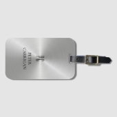 モノグラエレガントムノベルティ銀メタリック ラゲッジタグ (正面横)