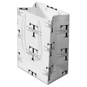 モノグラエレガントムパーソナライズされた名前をカスタムするパターン ミディアムペーパーバッグ (裏面アングル)