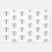 モノグラエレガントムパーソナライズされた名前をカスタムするパターン ラッピングペーパーシート (正面2)