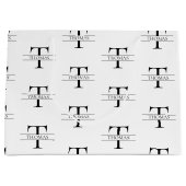 モノグラエレガントムパーソナライズされた名前をカスタムするパターン ラージペーパーバッグ (正面)