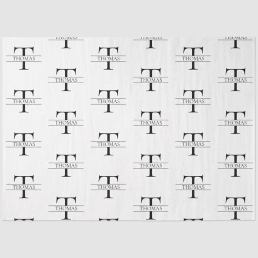 モノグラエレガントムパーソナライズされた名前をカスタムするパターン 薄葉紙 (正面)