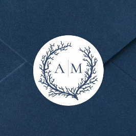 モノグラエレガントムビーチ結婚式 ラウンドシール