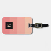 モノグラエレガントムピンクストライプの名前をカスタムするアドレス  ラゲッジタグ (正面横)