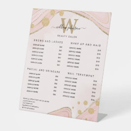 モノグラエレガントムピンク金ゴールド大理石ゲート価格表 台座サイン