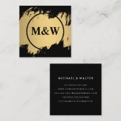 モノグラエレガントムフェイク金ゴールドグランジ スクエア名刺 (正面/裏面)