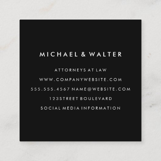 モノグラエレガントムフェイク金ゴールドグランジ スクエア名刺 (裏面)