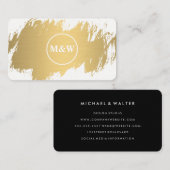 モノグラエレガントムフェイク金ゴールドグランジ 名刺 (正面/裏面)